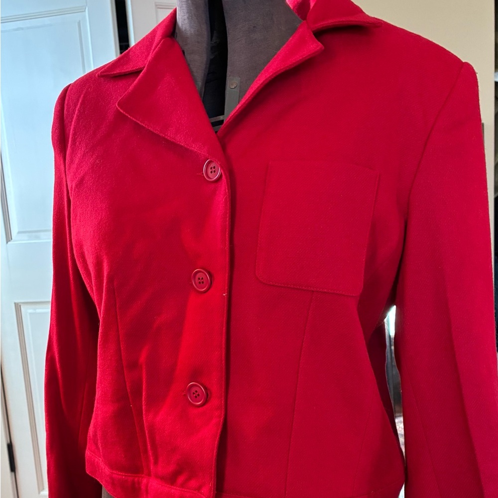 Savannah Red Button-Up Blazer